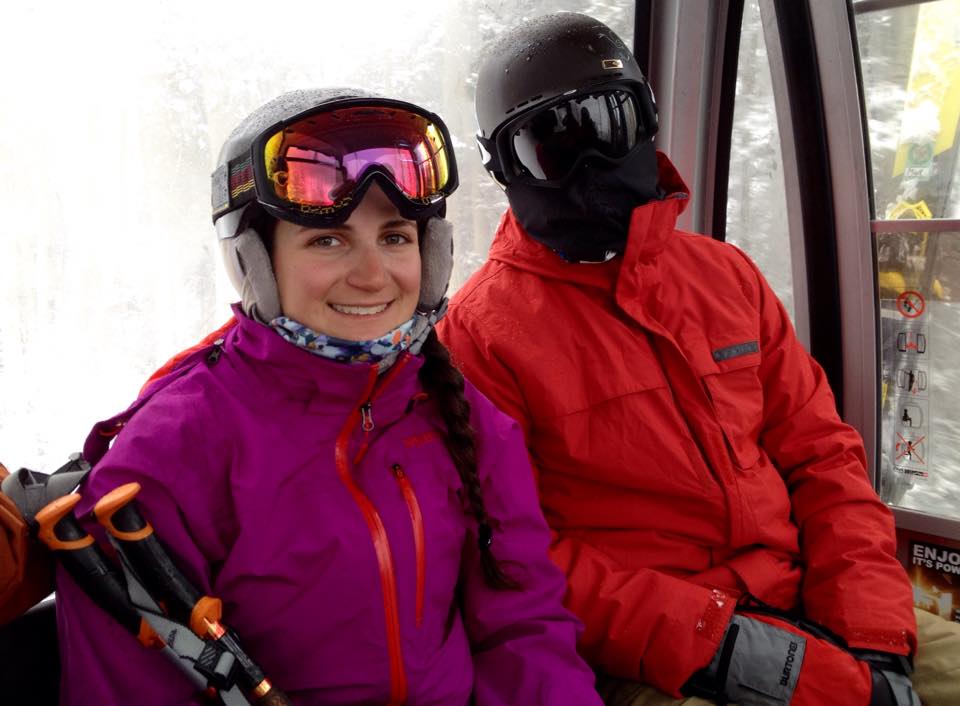 Cousins Mel Yemma and Chris Yemma in the gondola at Telluride CO