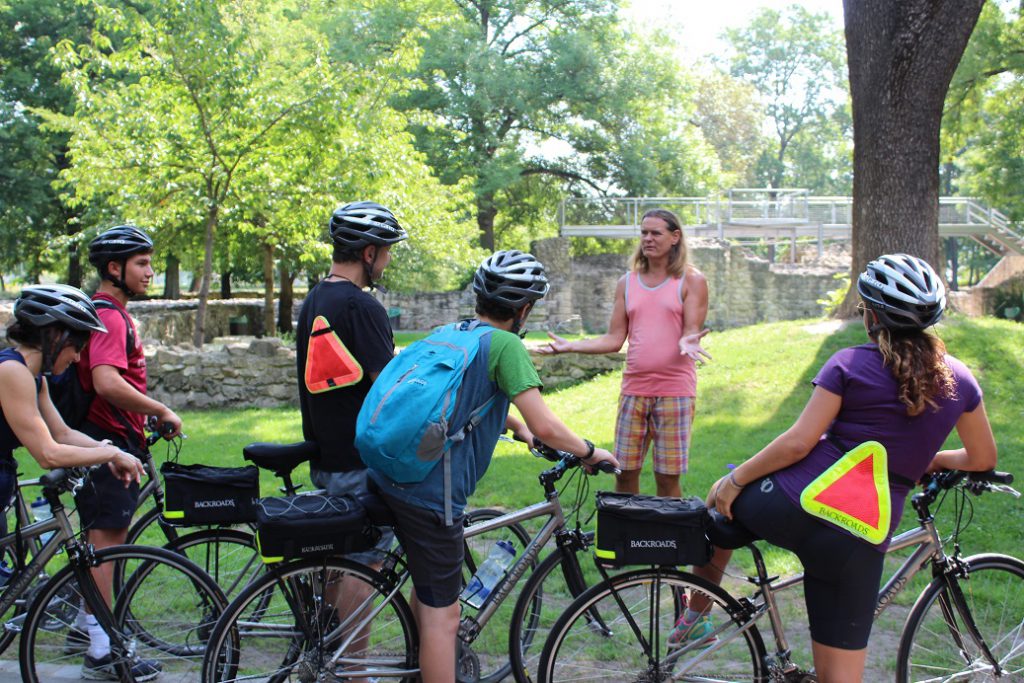 Learning history of the 1956 Hungarian revolt against the Soviets with our biking guide in Budapest