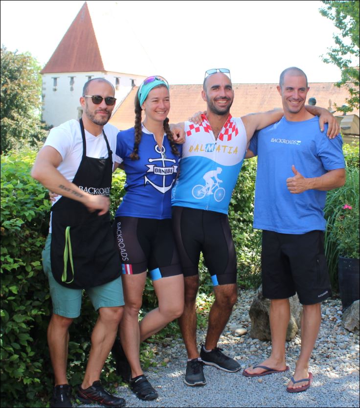 Our Backroads crew on the Danube ride -- Dan, Martina, Eva and Nestor (L-R)