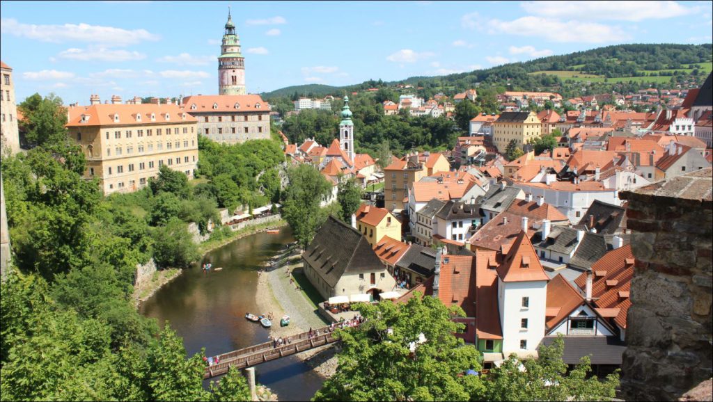 View from one part of the castle to the other in Old Cesky Krumlov