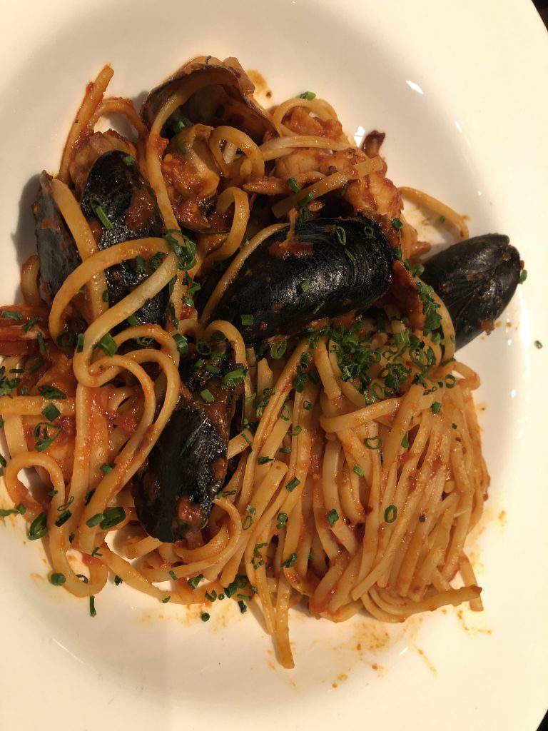Seafood linguini at Toscanini