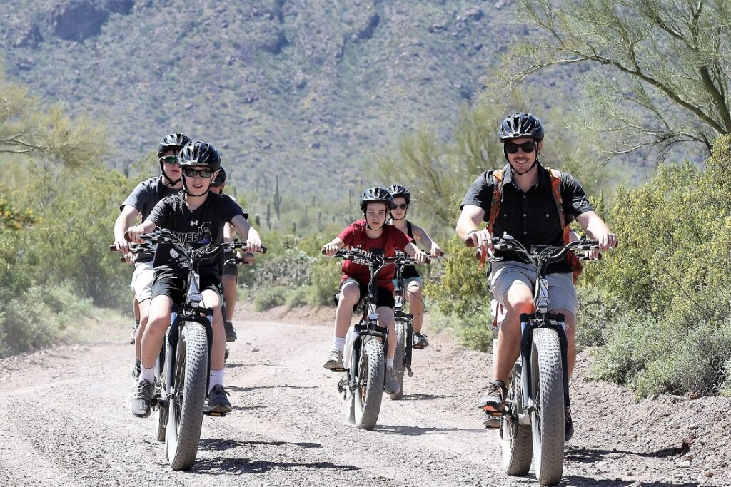 Fat tire biking at a family dude ranch