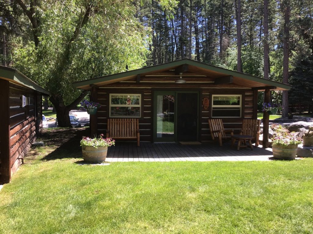 Our cozy cabin at Flathead Lake Lodge in NW Montana