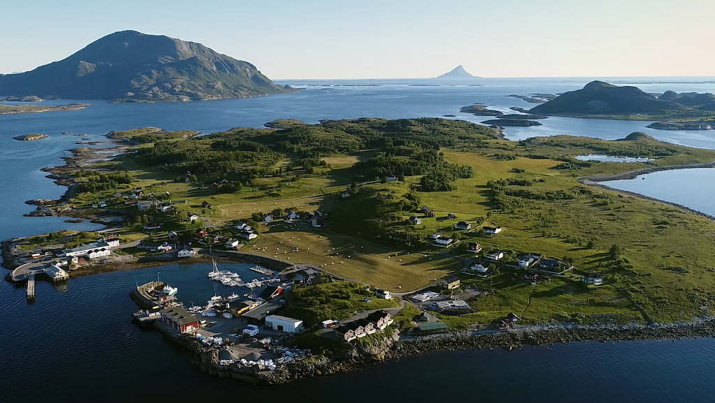 Aerial view of Norway’s Kvarøy Arctic