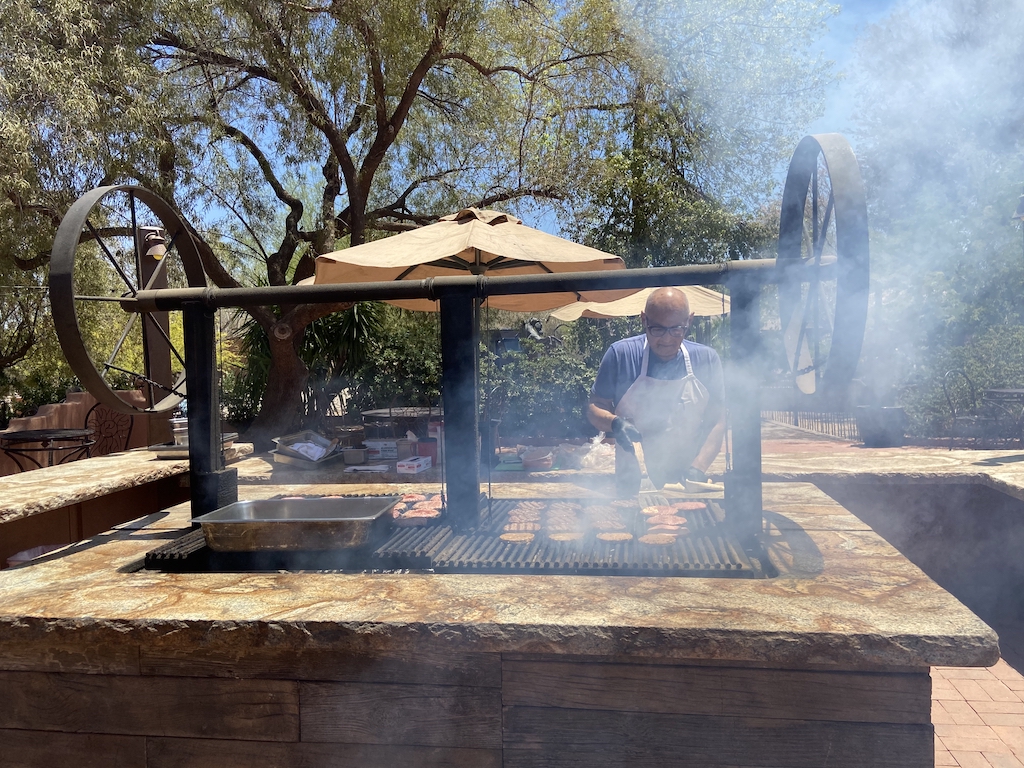 Burgers and hot dogs for lunch at White Stallion Ranch