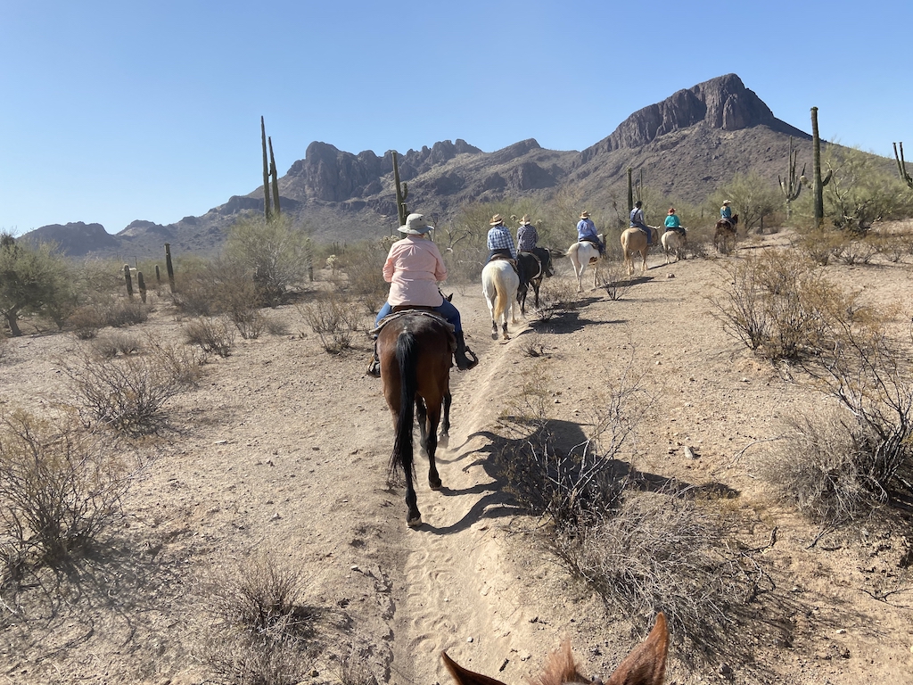 Trailride to breakfast at The White Stallion Ranch